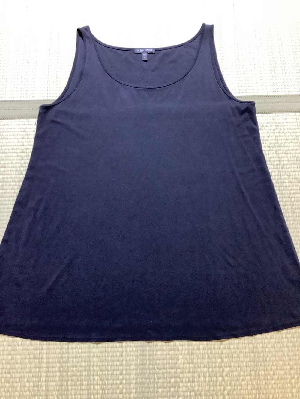 Eileen Fisher Black Silk Scoop Sleeveless Top Size Large